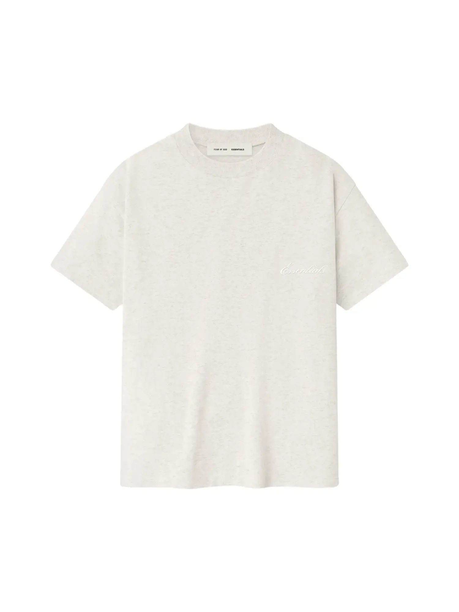 Классическая футболка с коротким рукавом и вышивкой Fear of God Essentials — изображение 1 из 2, овсяный