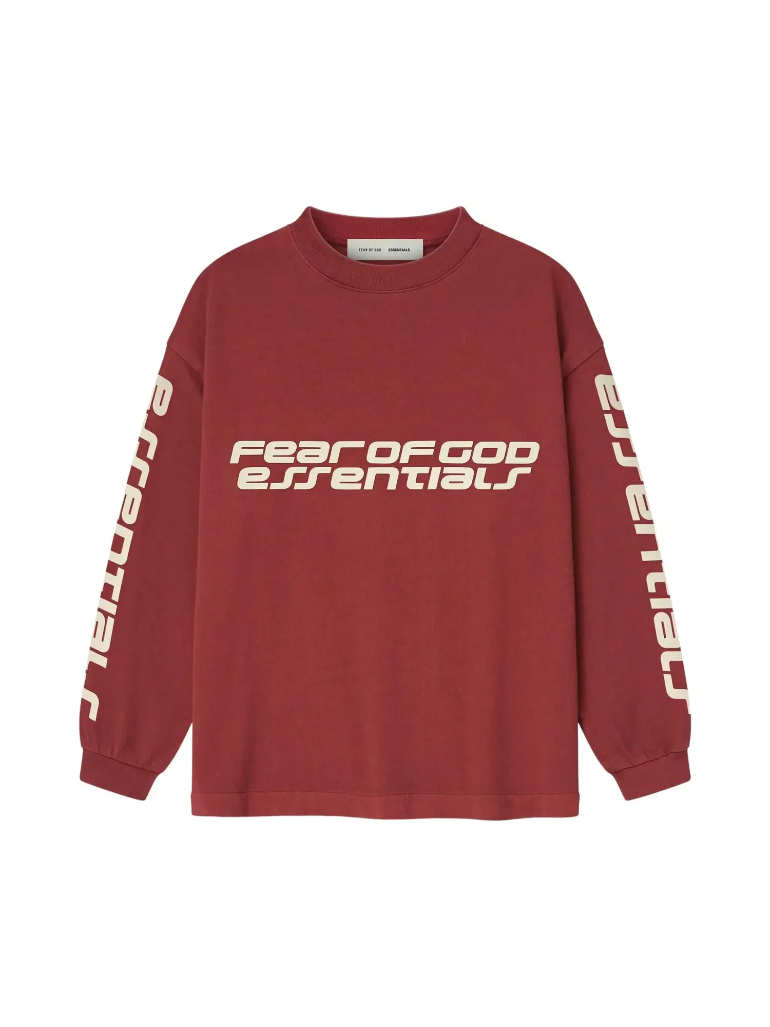 Классическая футболка с длинным рукавом Fear of God Essentials — изображение 1 из 2, красный