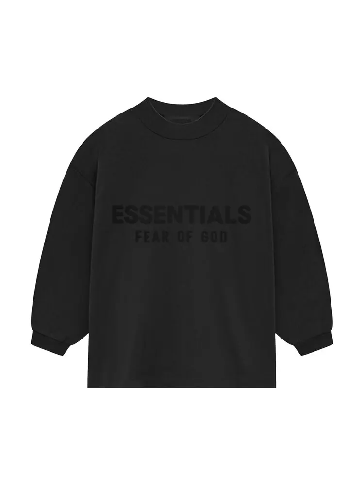 Футболка Fear of God Essentials Kids Long-Sleeve T-Shirt — изображение 1 из 1, черный