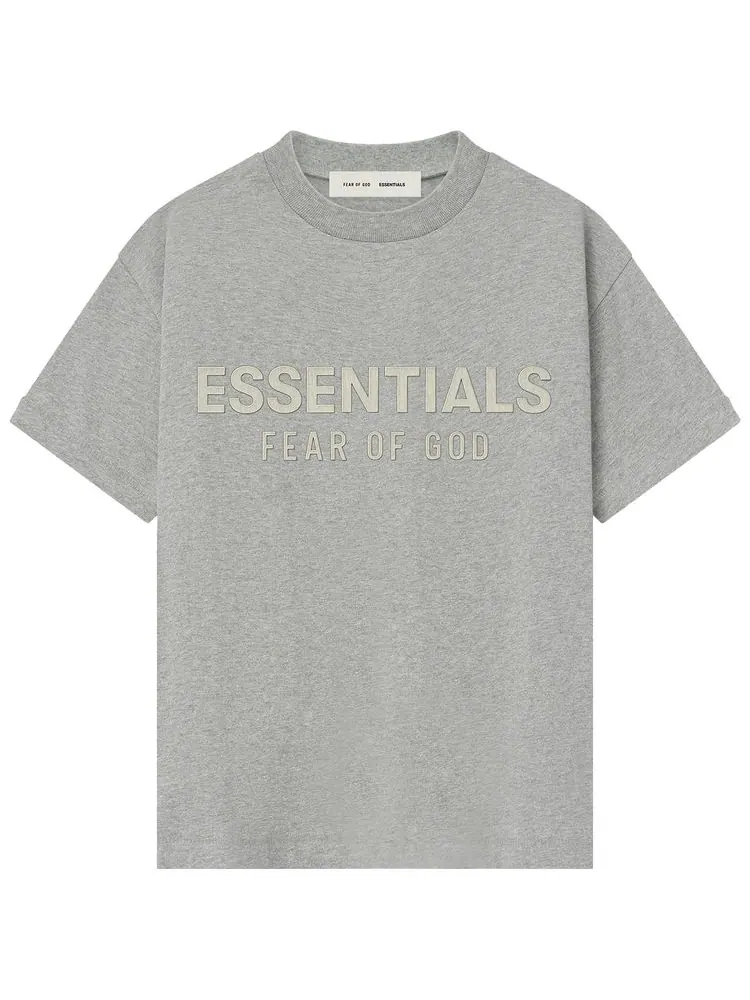 Классическая детская футболка с круглым вырезом Fear of God Essentials — изображение 1 из 1, серый
