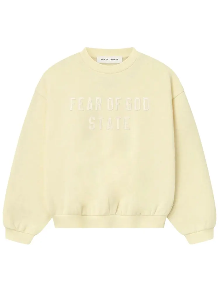 Детская флисовая толстовка с круглым вырезом Fear of God Essentials в стиле 90-х — изображение 1 из 1, желтый