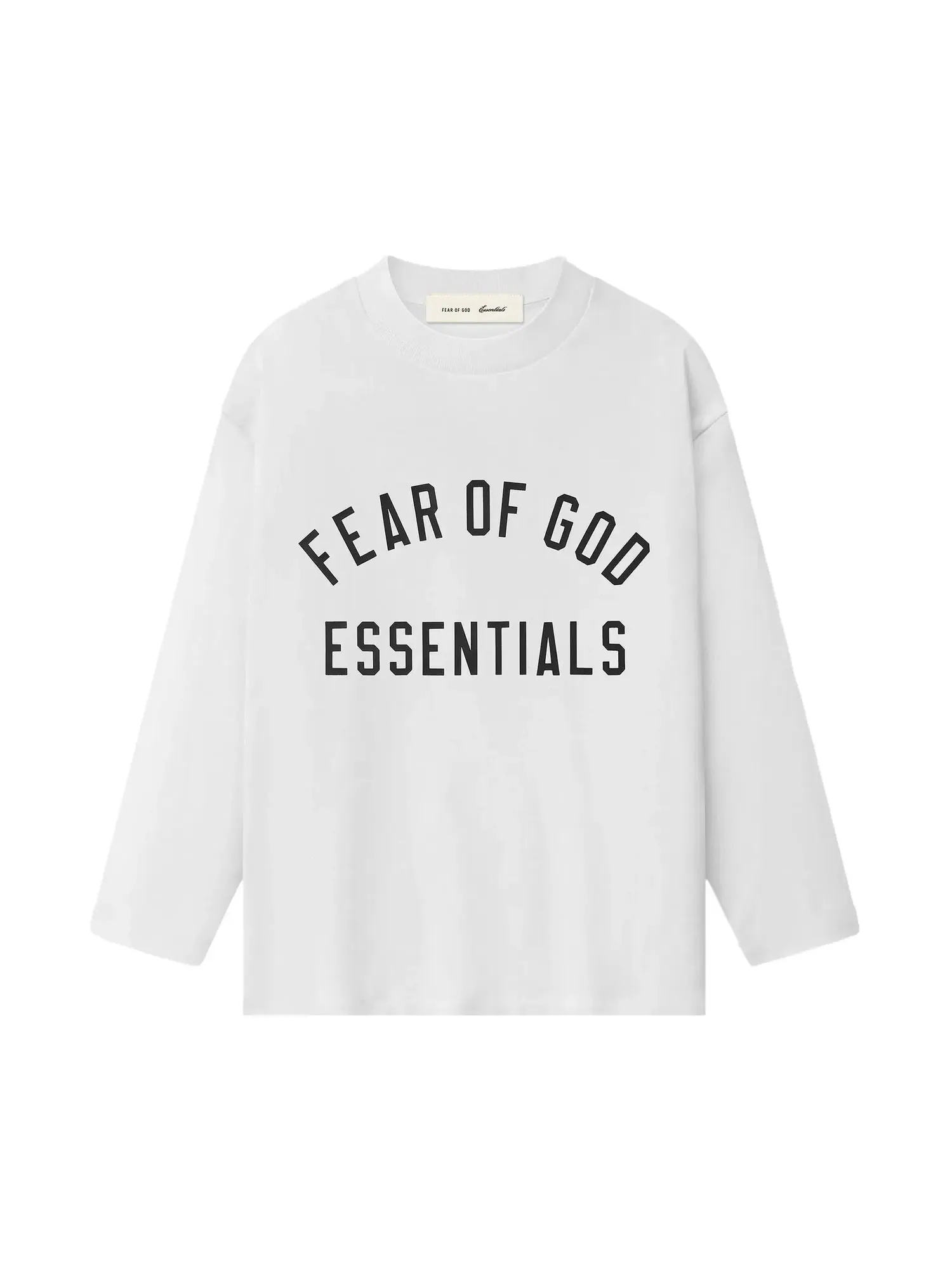 Классическая футболка с длинным рукавом Fear of God Essentials — изображение 1 из 2, яркий белый