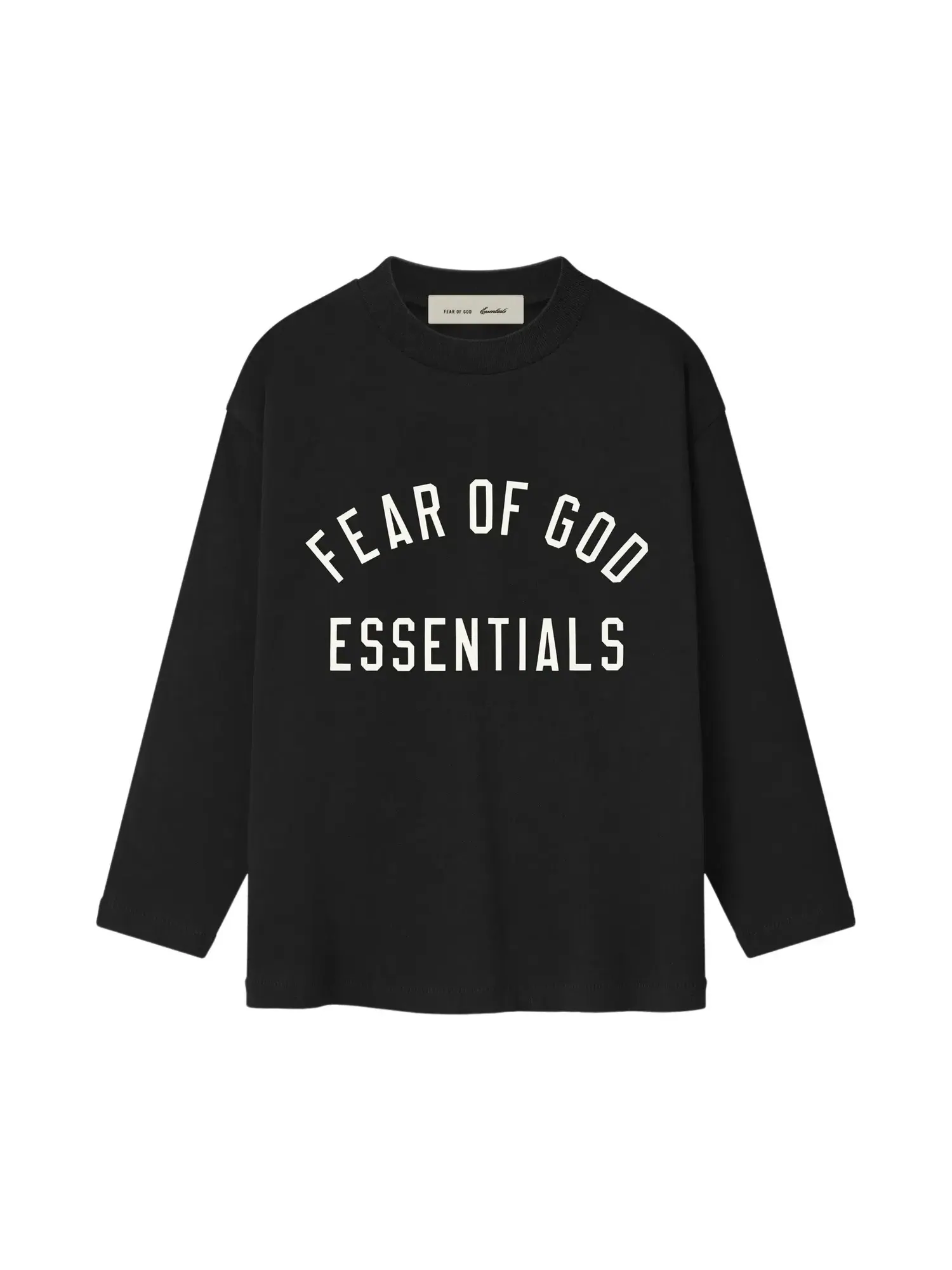 Классическая футболка с длинным рукавом Fear of God Essentials — изображение 1 из 2, винтажный черный