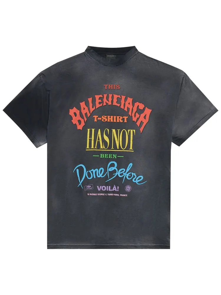 Футболка Balenciaga Not Been Done T-Shirt 'Washed Out Black'