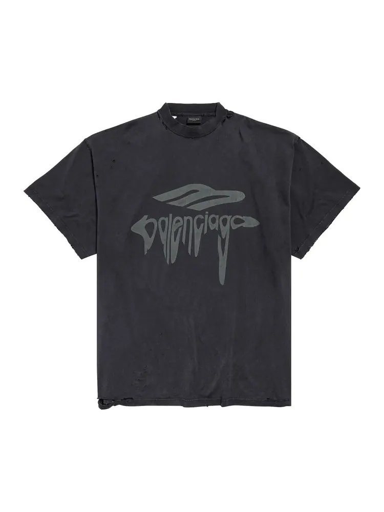Футболка Balenciaga 3B Liquefied T-Shirt 'Faded Black/Anthracite'