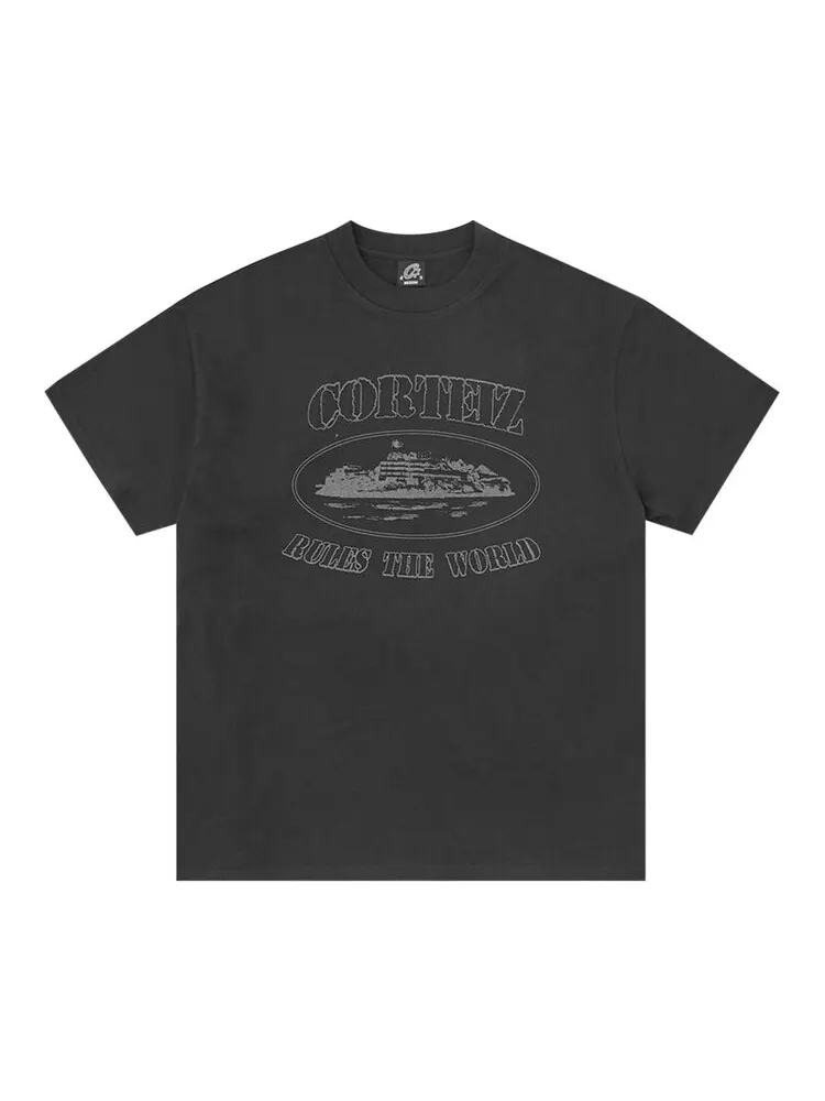 Футболка Corteiz Reflective Alcatraz Triple Black — изображение 2 из 2, черный