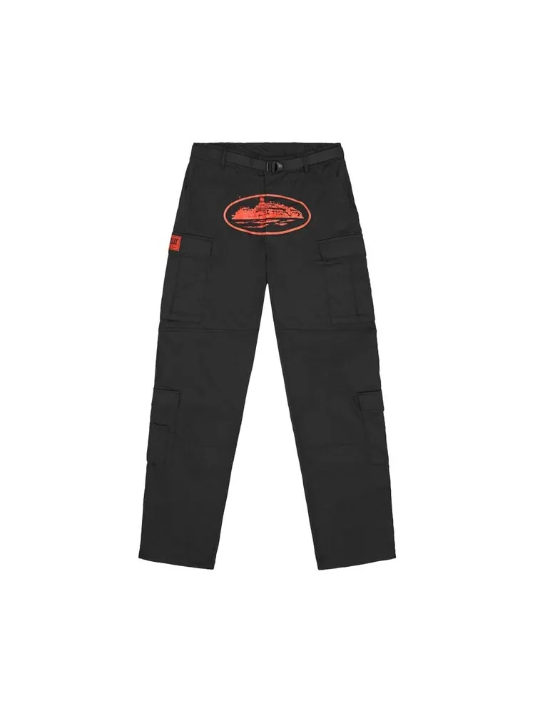 Брюки Corteiz Guerillaz* Cargos — изображение 1 из 2, черный/красный