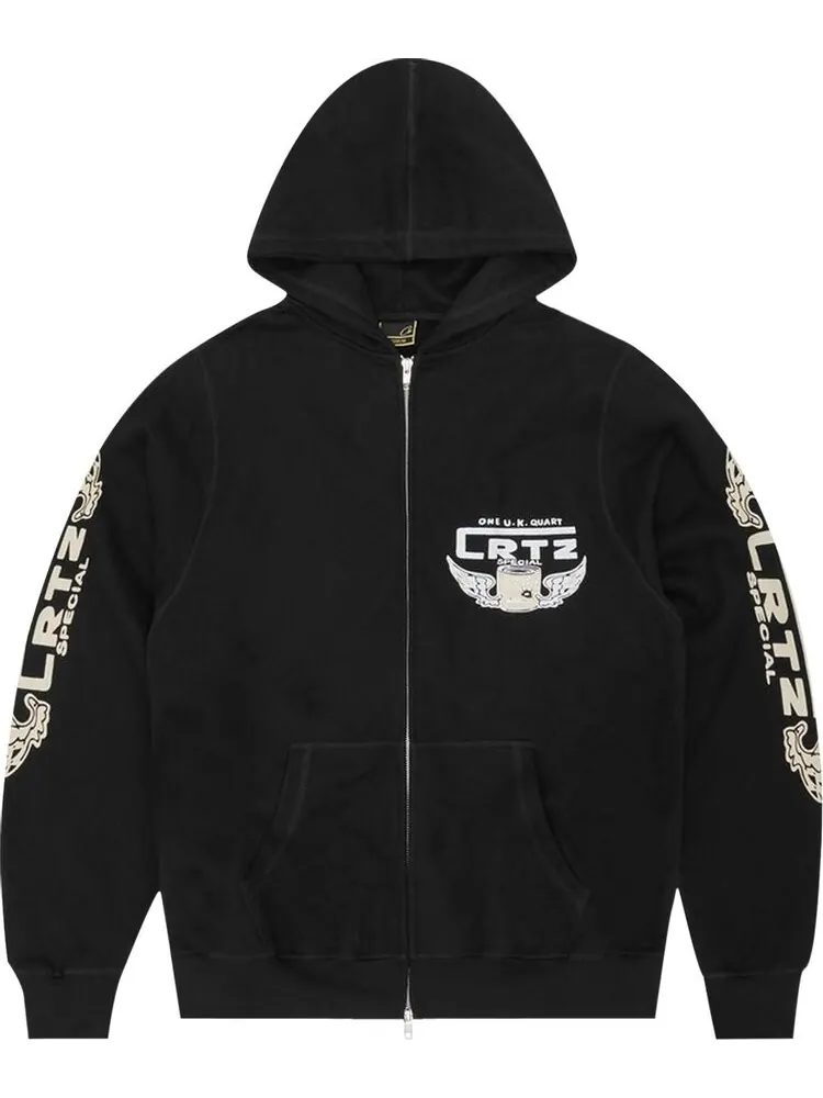 Худи Corteiz Gasolina Double Zip 'Black' — изображение 1 из 2, черный