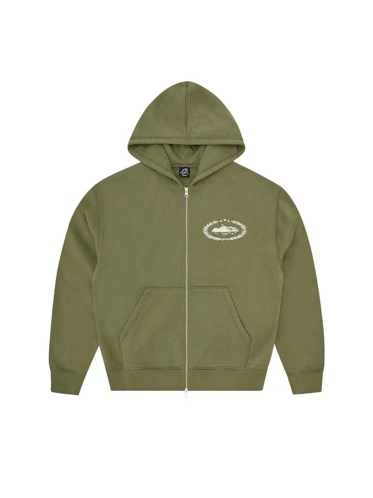 Худи Corteiz CRTZ Superior Royale Zip Hoodie — изображение 1 из 2, оливковый