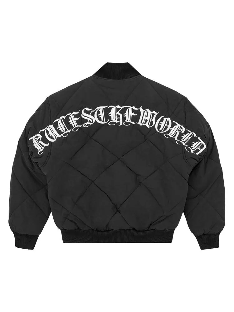 Куртка Corteiz CRTZ Olde English Quilted Bomber Jacket — изображение 2 из 2, черный
