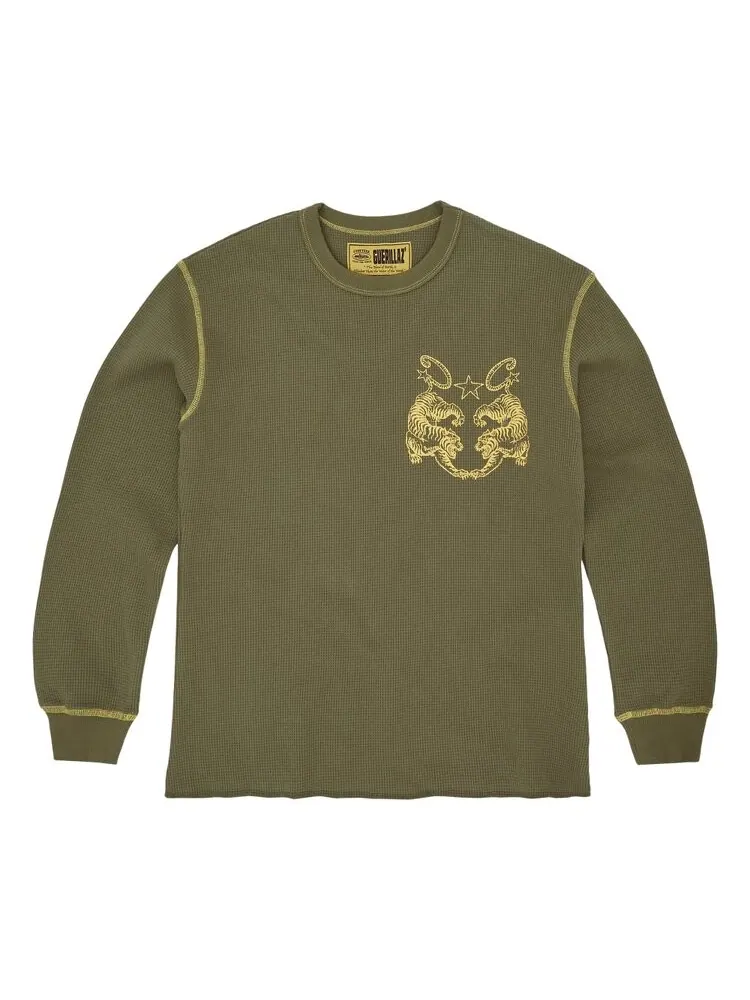 Лонгслив Corteiz Tiger Contrast Waffle Long-Sleeve — изображение 1 из 1, зеленый