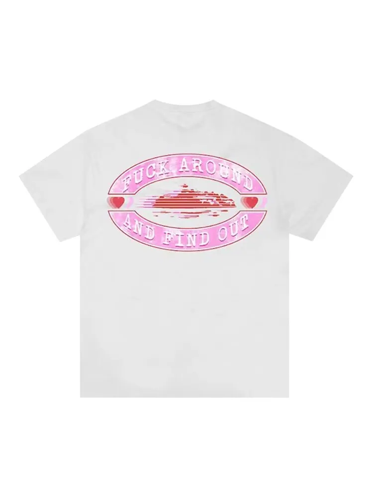 Футболка Corteiz Fuck Around Tee — изображение 2 из 2, белый/розовый