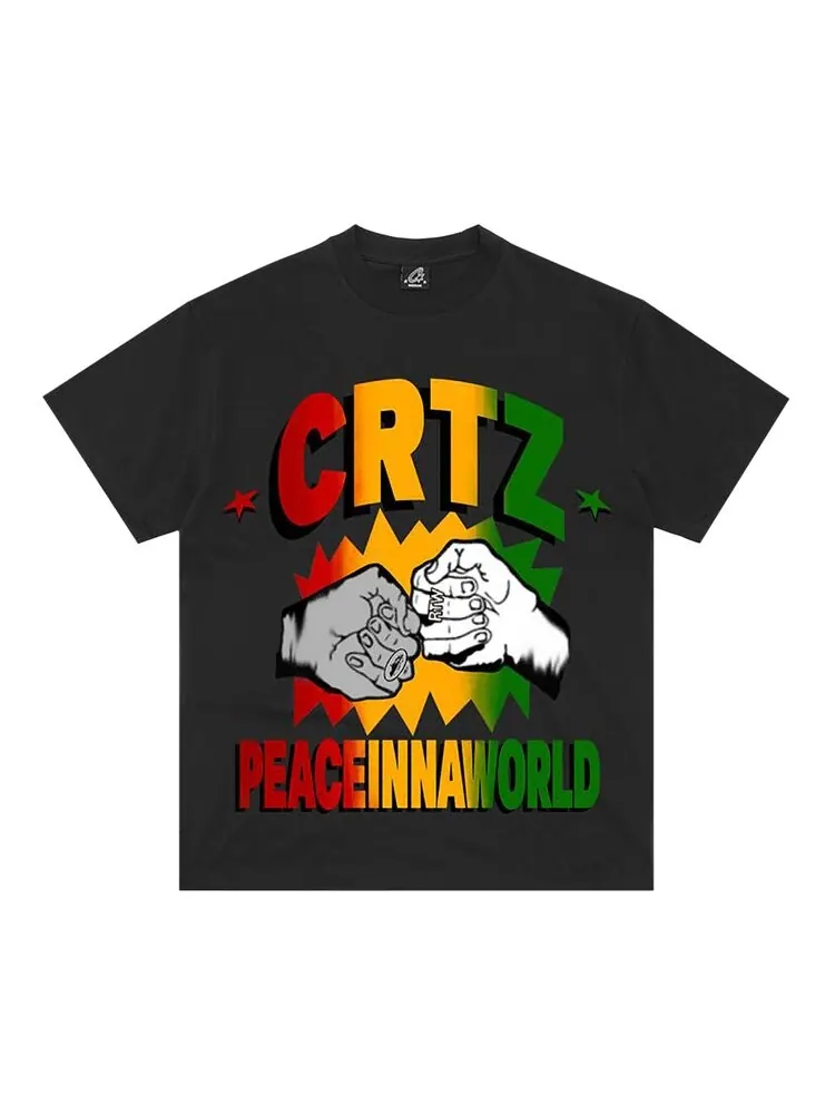 Футболка Corteiz Peaceinnaworld Tee *New Blank* — изображение 1 из 1, черный