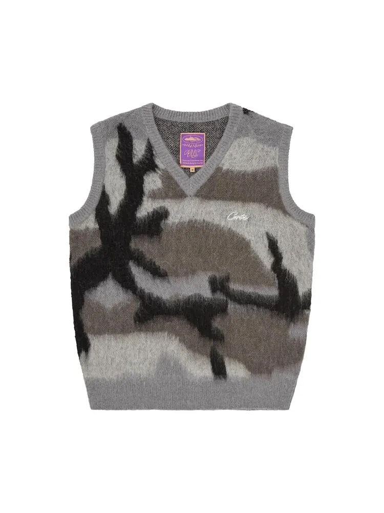 Жилет Corteiz Mohair Knit Vest — изображение 1 из 1, серый
