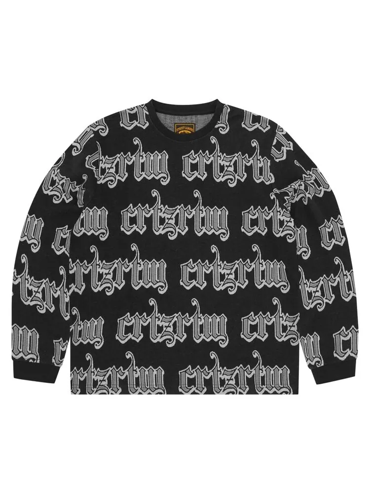 Лонгслив Corteiz Gothic Jacquard Long-Sleeve — изображение 1 из 2, черный