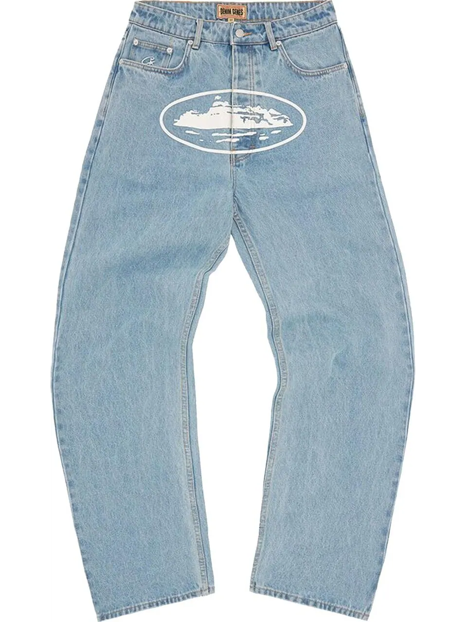 Джинсы Corteiz Alcatraz Baggy 'Washed Blue' — изображение 1 из 1, синий