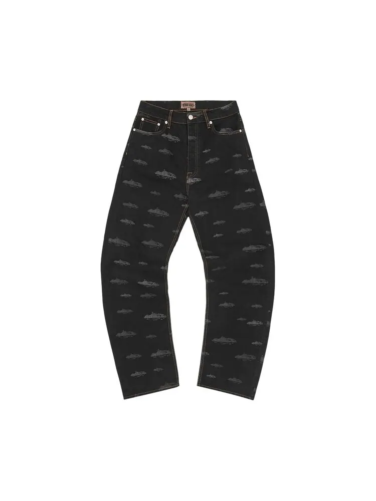 Джинсы Corteiz Alcatraz Pattern Denim Jeans — изображение 1 из 2, черный