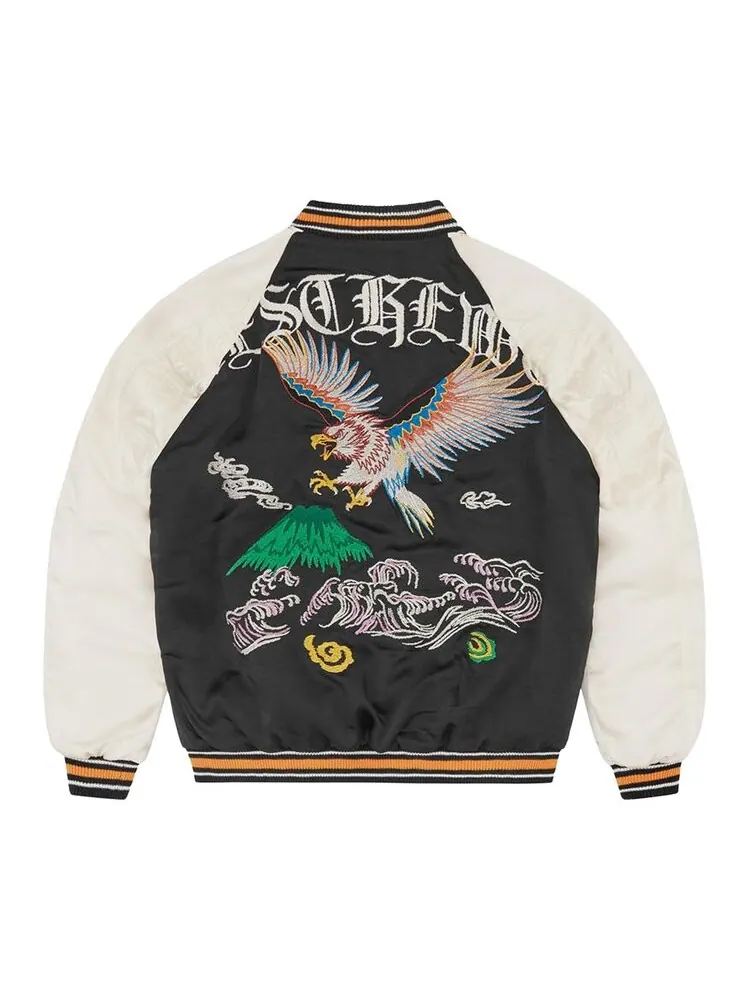 Куртка Corteiz Satin Souvenir Reversible Jacket — изображение 2 из 4, черный