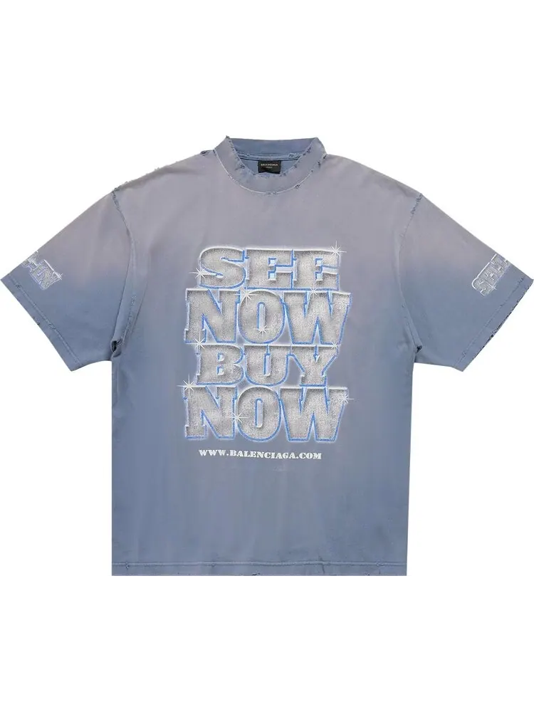 Футболка Balenciaga 'Washed Blue'