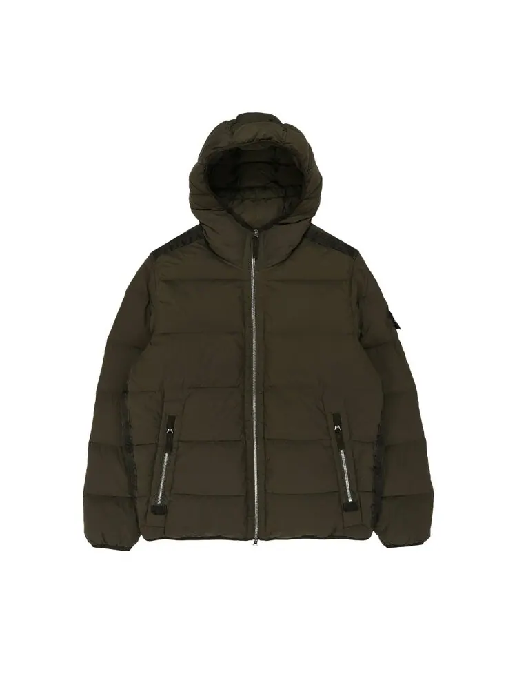 Пальто Stone Island Feather Down Hooded 'Olive' — изображение 2 из 3, зеленый