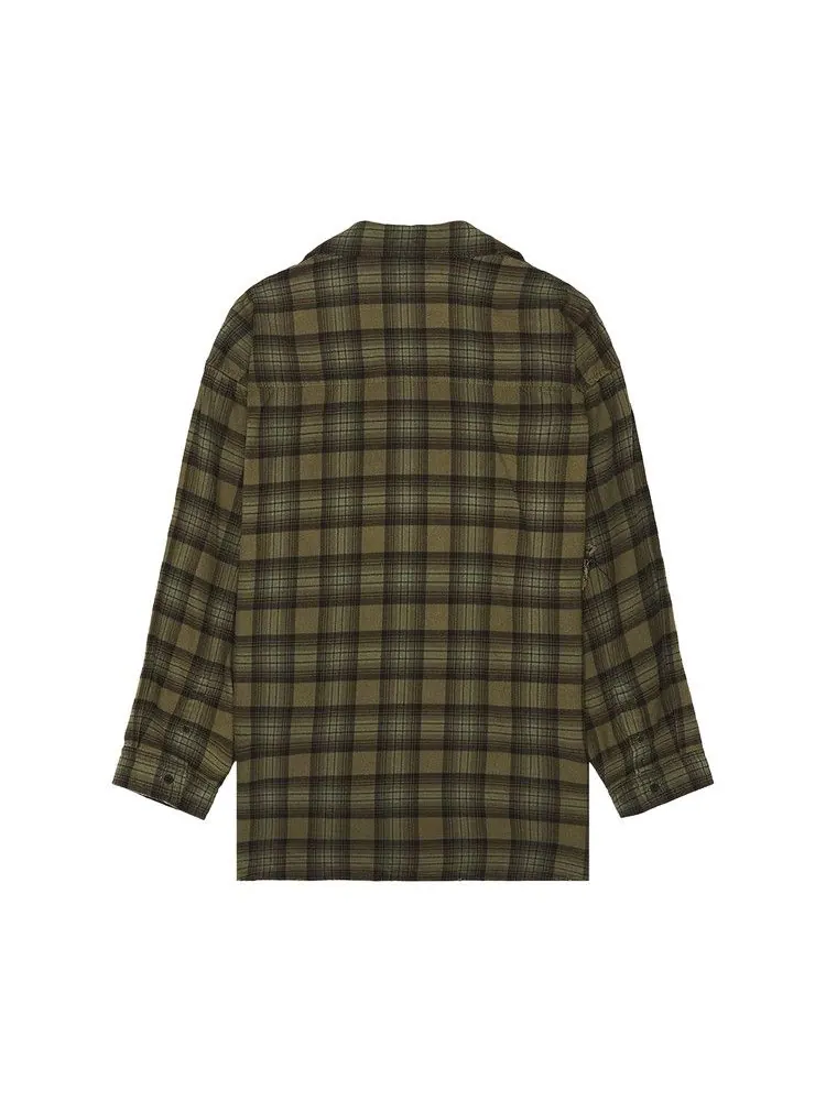 Рубашка Balenciaga Paris Liberty Layered Shirt Oversized — изображение 2 из 2, темный зеленый