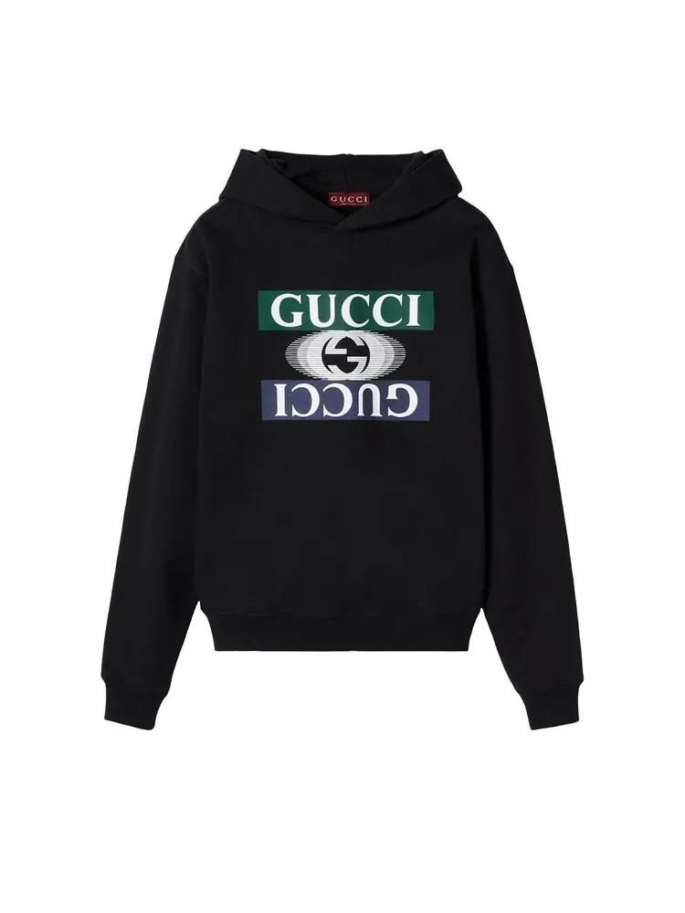 Худи Gucci Felted Jersey Hoodie Black — изображение 1 из 1, черный