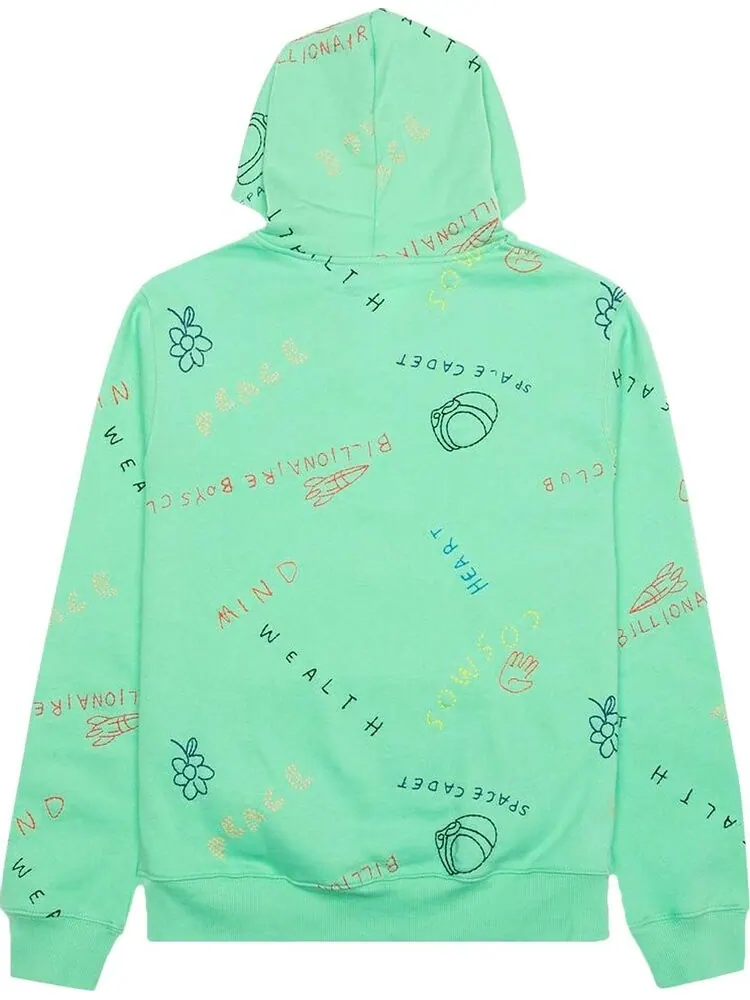 Худи Billionaire Boys Club BB Scribble Hoodie 'Spring Bud' — изображение 2 из 3, зеленый