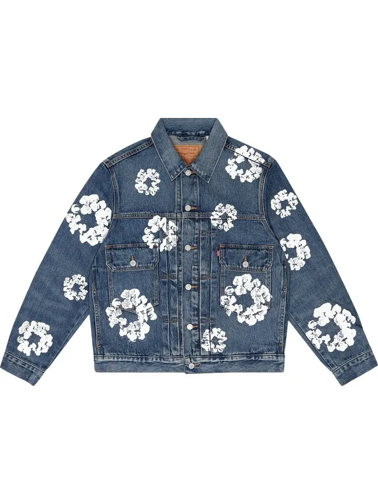 Куртка Denim Tears Type II All Over Wreath 'Dark Wash' — изображение 1 из 2, синий