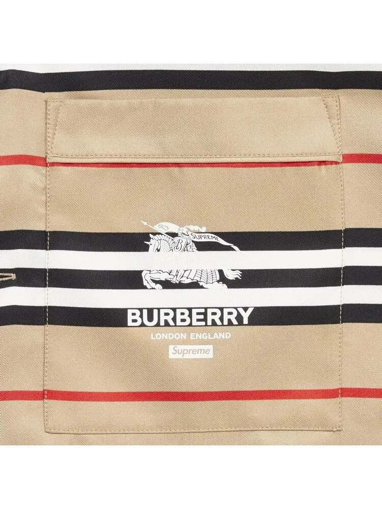 Рубашка Supreme x Burberry Icon Stripe Silk Pyjama Shirt (Burberry Exclusive) 'Dusty Pink' — изображение 3 из 3, розовый