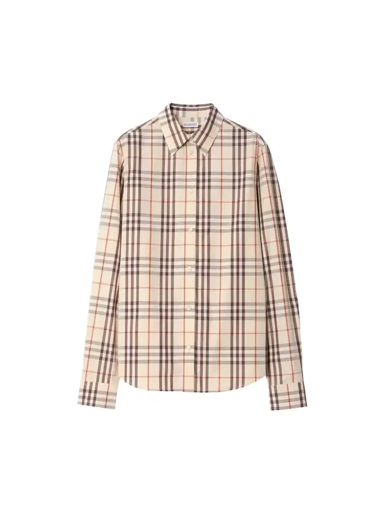 Рубашка Burberry Emma Check, топ — изображение 1 из 1, бежевый
