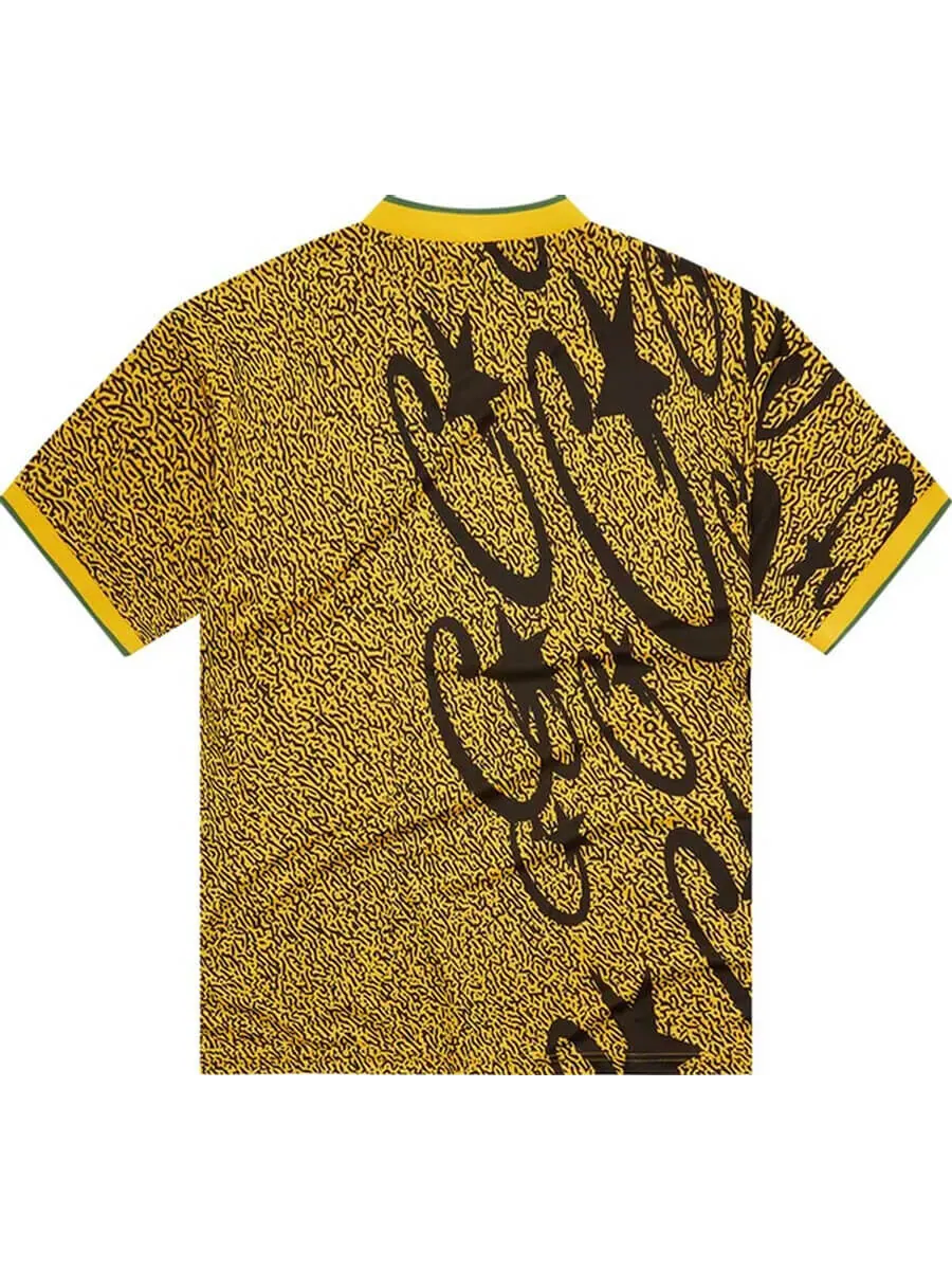 Футболка Corteiz Carni Stellations Football Jersey 'Yellow' — изображение 2 из 2, желтый/черный/зеленый