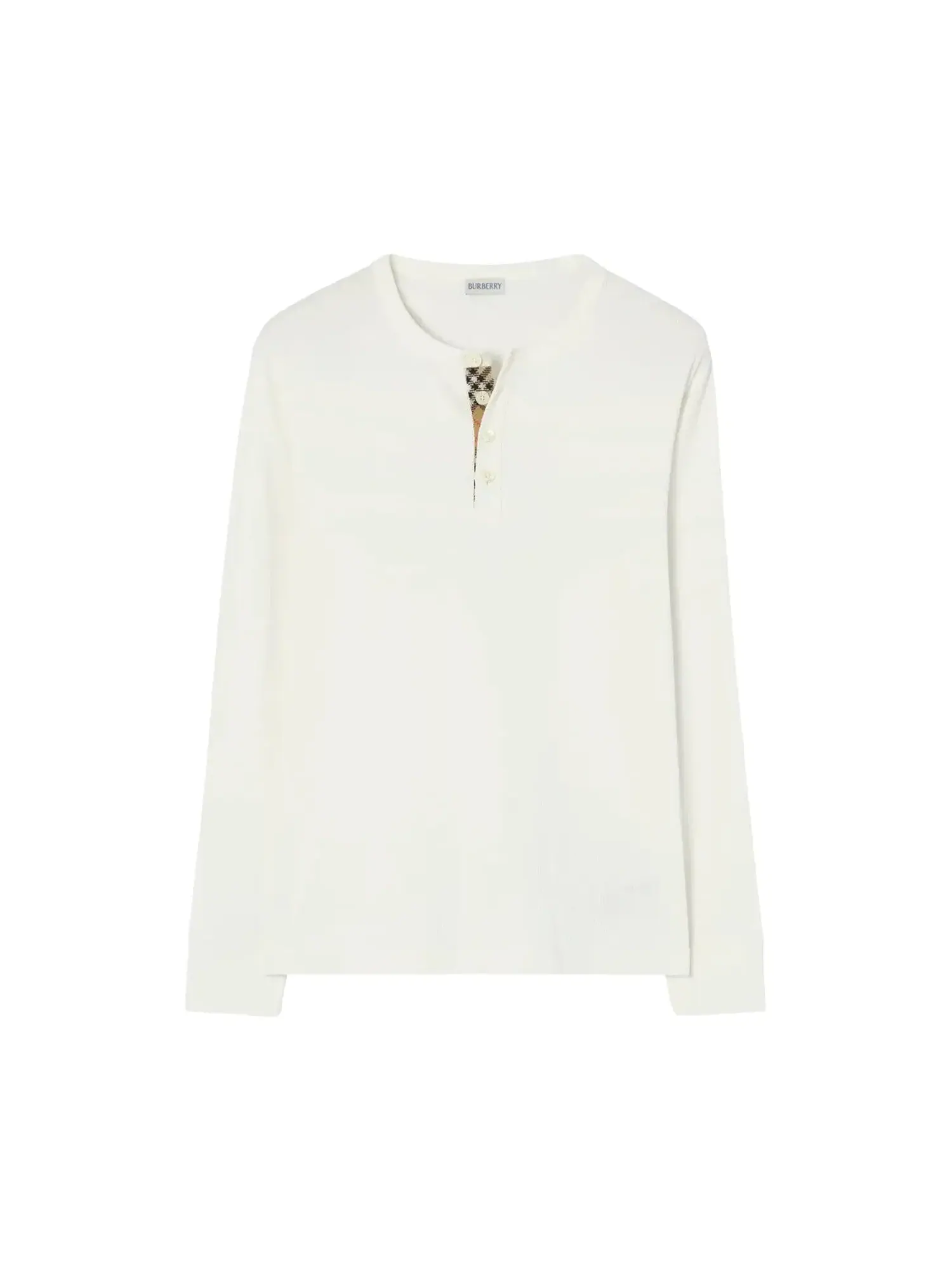 Рубашка с длинными рукавами Burberry Henley — изображение 1 из 1, мел