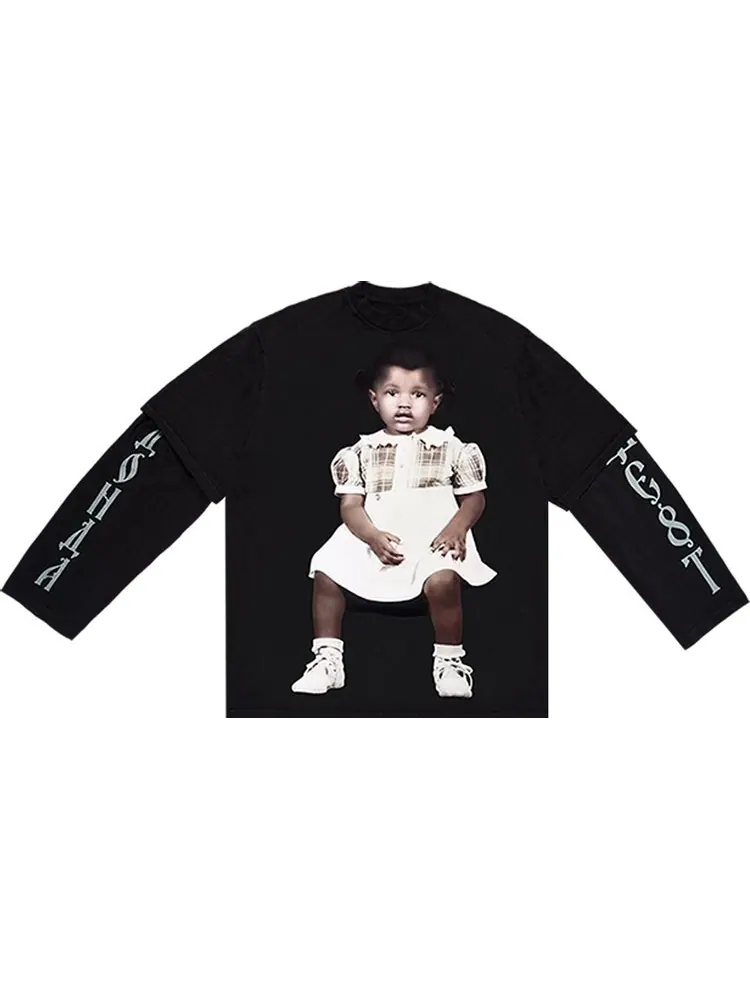 Футболка Kanye West Donda Chicago Listening Party Double-Sleeve T-Shirt 'Black' — черный