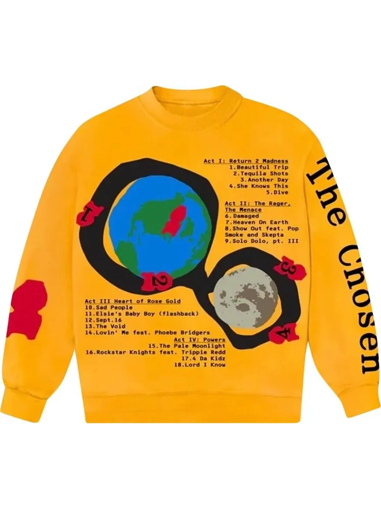 Толстовка Cactus Plant Flea Market x Kid Cudi For MOTM III Beautiful Trip Crewneck 'Yellow'