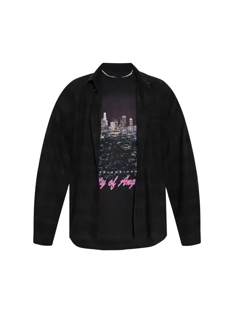 Рубашка с длинными рукавами Balenciaga, многослойная