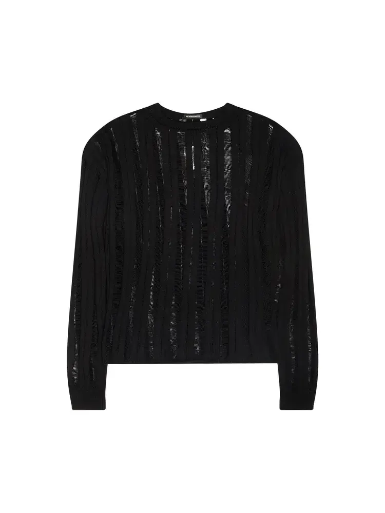 Свитер оверсайз с лестничной вязкой Ann Demeulemeester Danial — черный