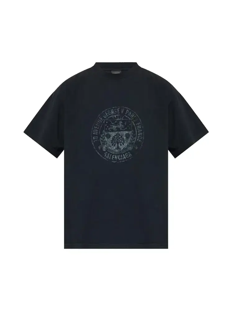 Футболка Balenciaga Standard 'Faded Washed Black'