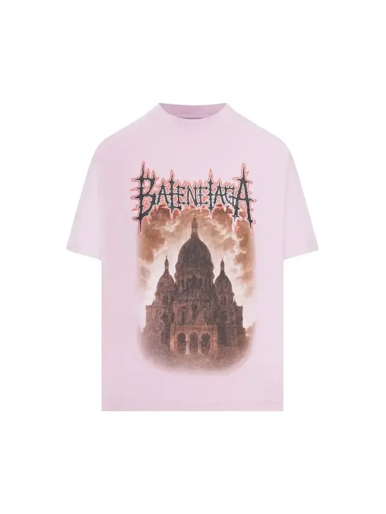 Футболка Balenciaga Medium Fit 'Old Pink'