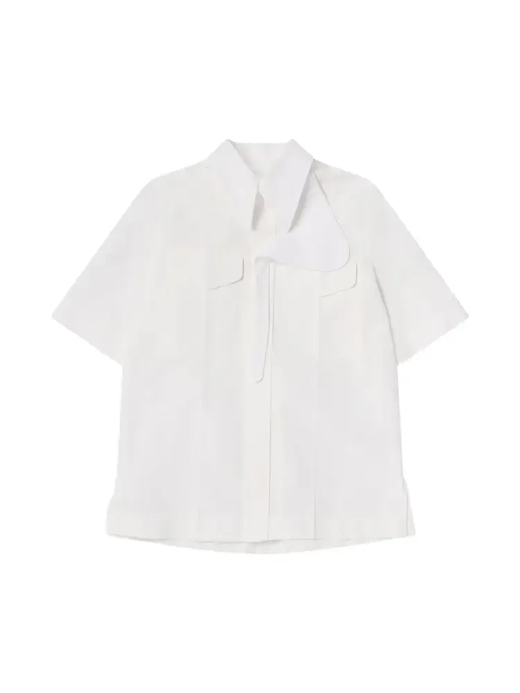 Рубашка с коротким рукавом Bottega Veneta Compact Cotton Toile — изображение 1 из 3, белый