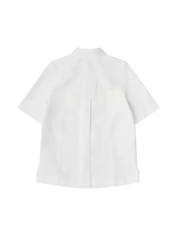Рубашка с коротким рукавом Bottega Veneta Compact Cotton Toile — изображение 2 из 3, белый