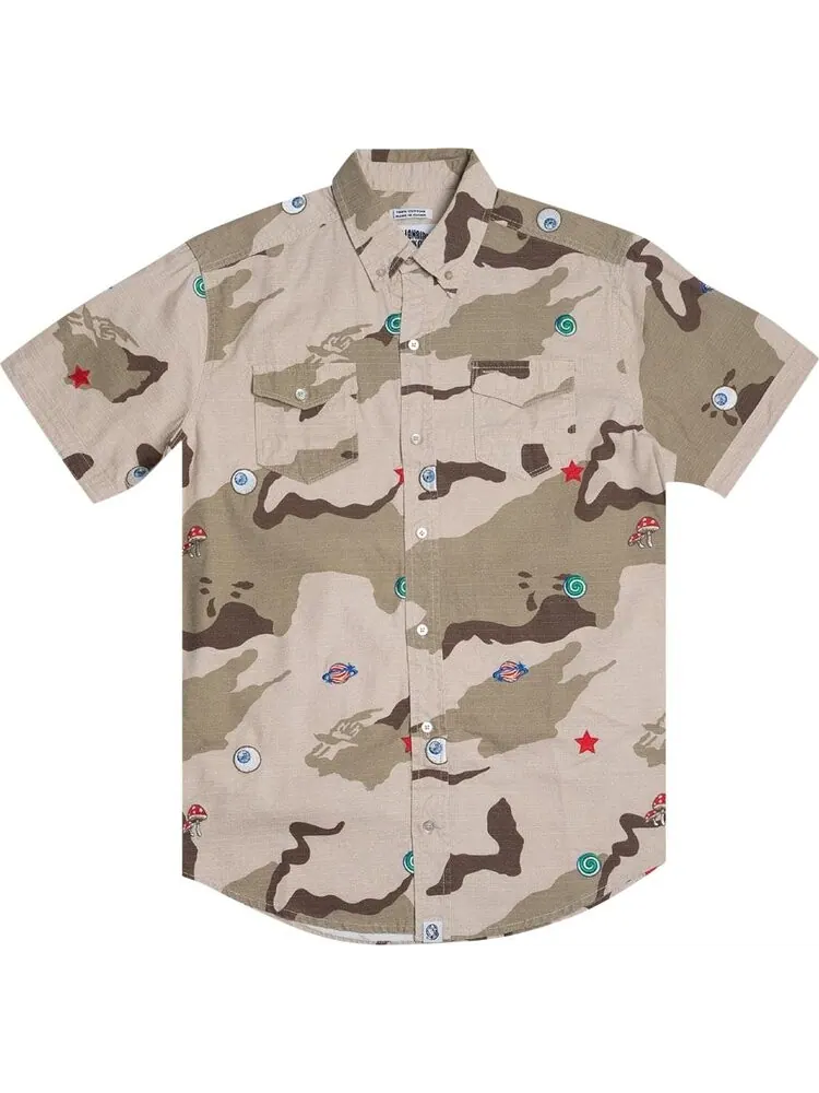 Рубашка Billionaire Boys Club All Seeing Woven Shirt 'Camo/Smoke' — изображение 1 из 2, зеленый