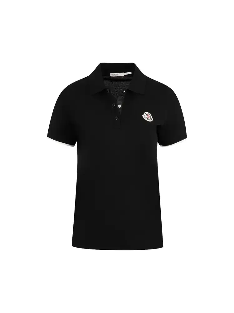 Рубашка-поло Moncler с застежкой на пуговицы — изображение 1 из 2, черный