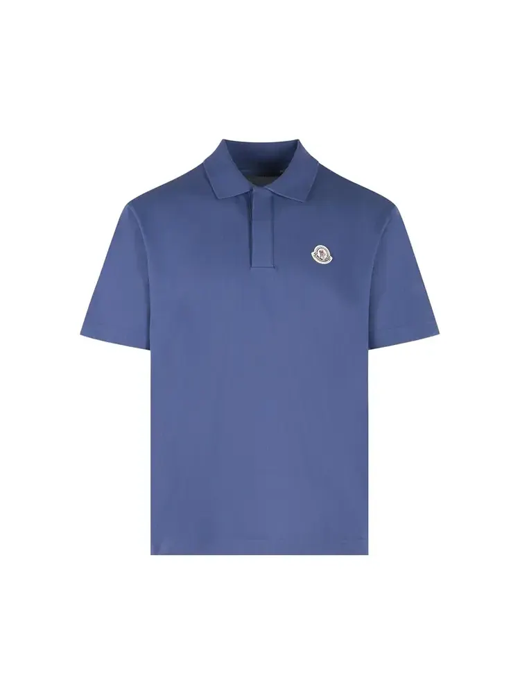 Поло с коротким рукавом Moncler — изображение 1 из 2, синий