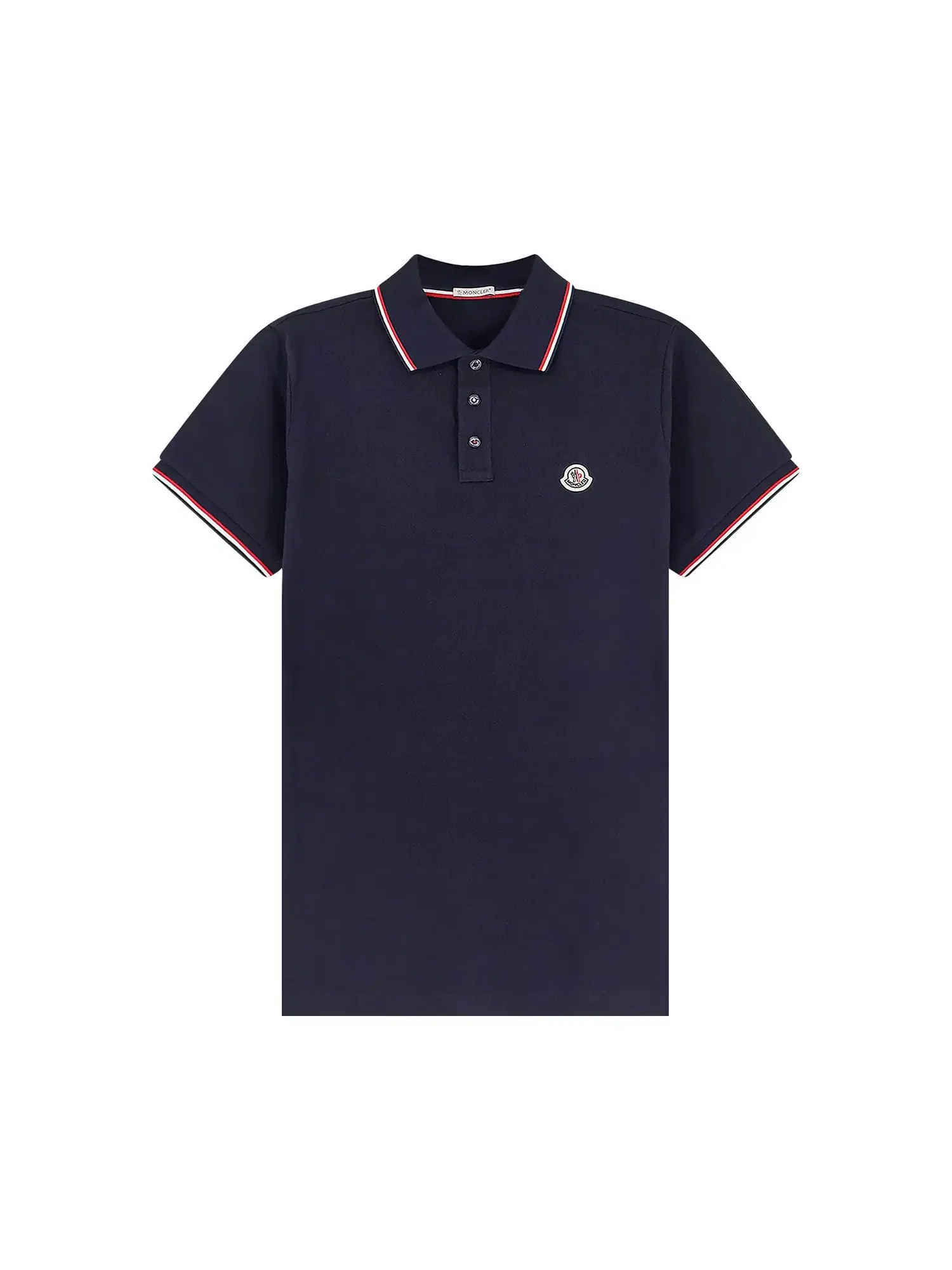 Поло с коротким рукавом Moncler — изображение 1 из 2, черный/темно-синий