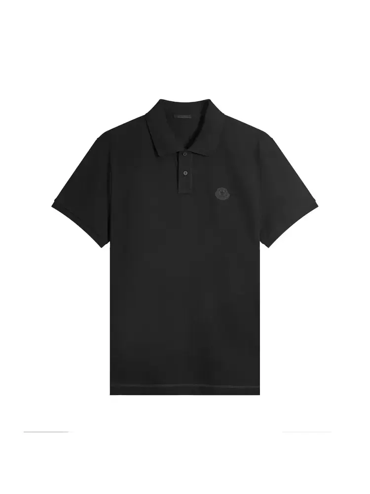 Поло с коротким рукавом Moncler, черное — изображение 1 из 1, черный