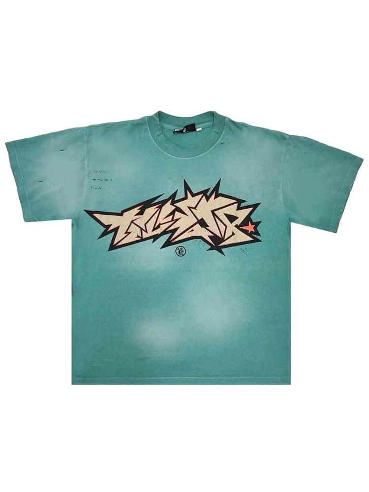 Футболка Hellstar Crack Print T-Shirt 'Green' — изображение 1 из 2, зеленый