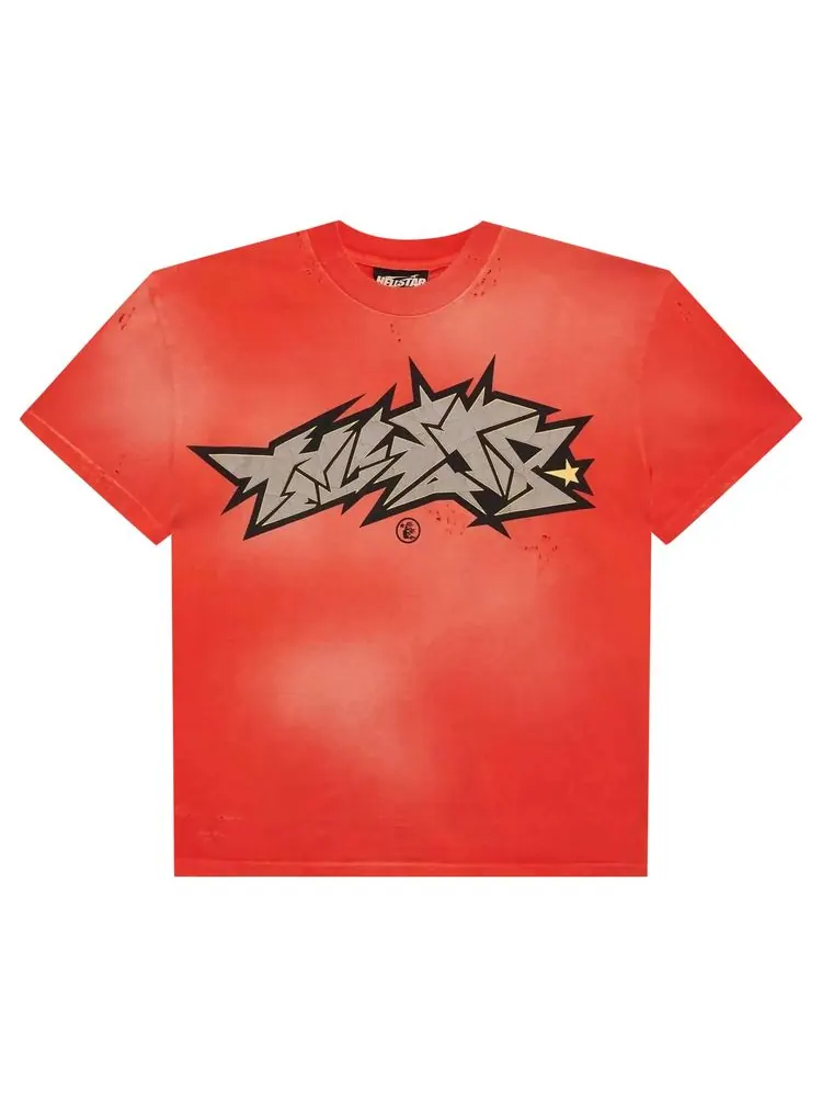 Футболка Hellstar Crack Print T-Shirt Red — изображение 1 из 2, красный