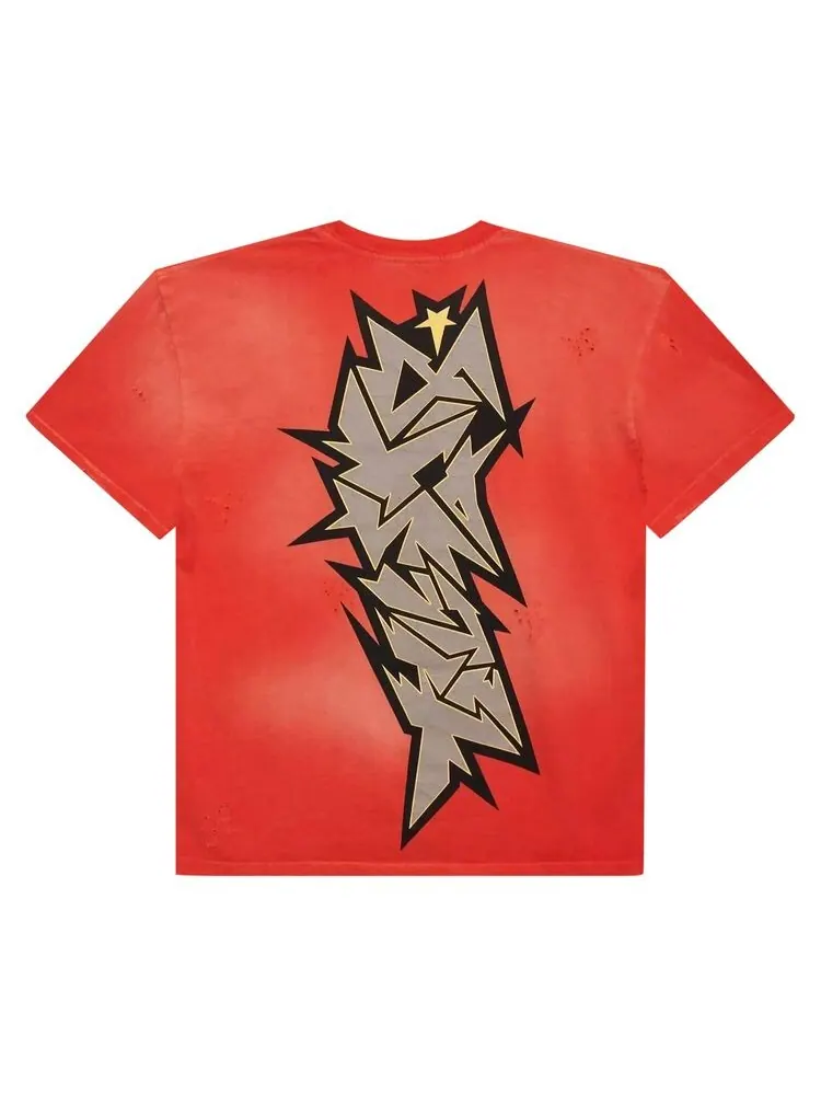Футболка Hellstar Crack Print T-Shirt Red — изображение 2 из 2, красный