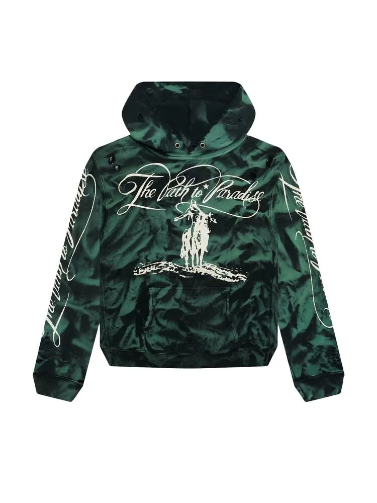 Худи Hellstar Marble Paradise Hoodie Green/Black — изображение 1 из 2, зеленый/черный