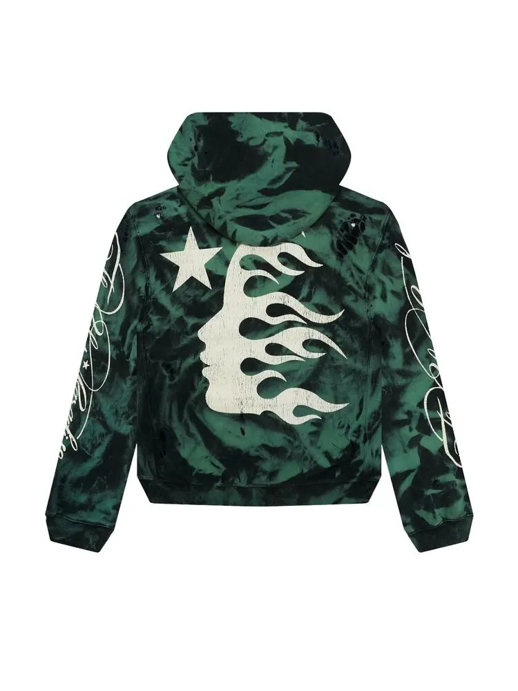 Худи Hellstar Marble Paradise Hoodie Green/Black — изображение 2 из 2, зеленый/черный